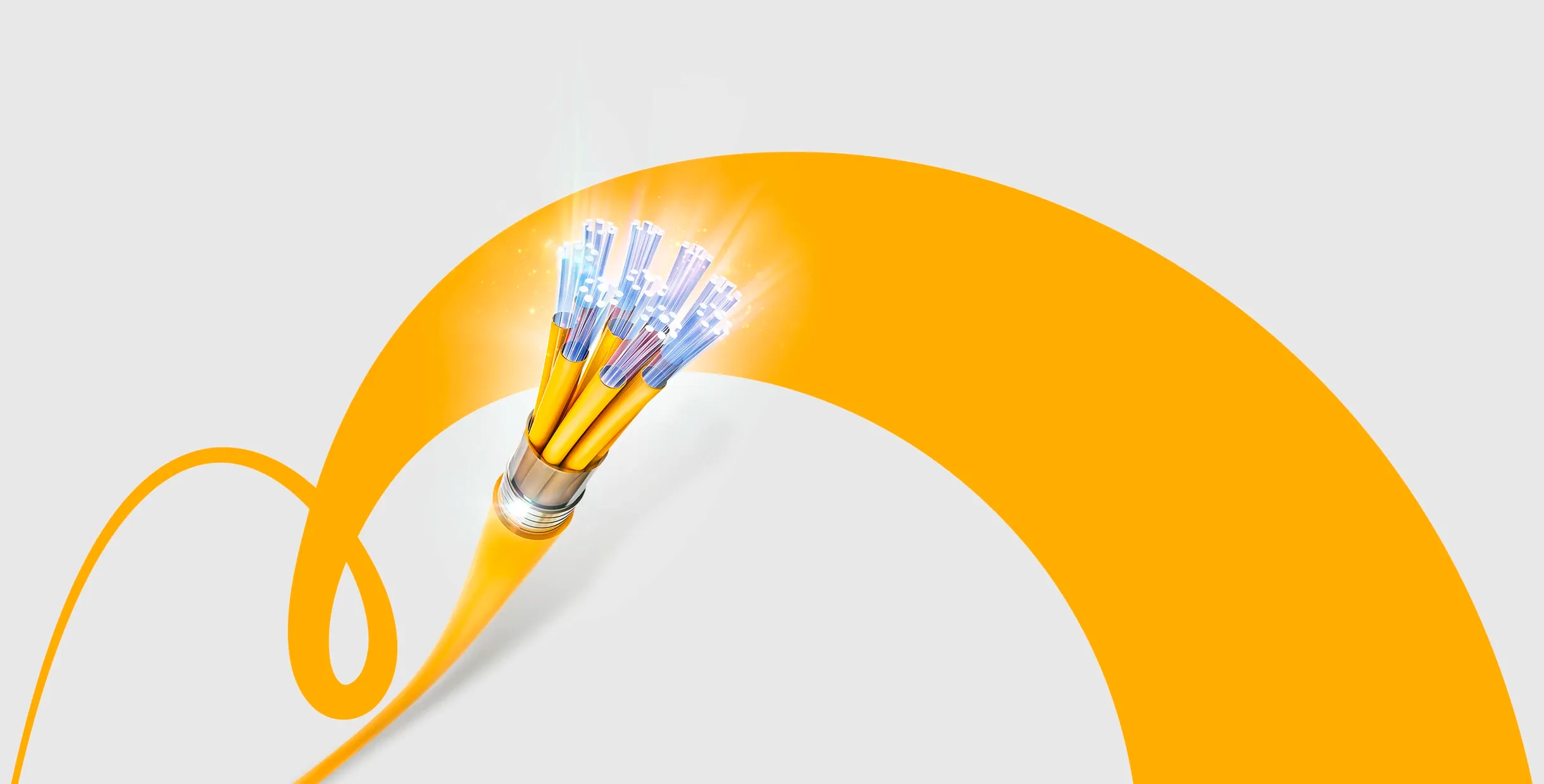 Stilisiertes oranges Glasfaserkabel
